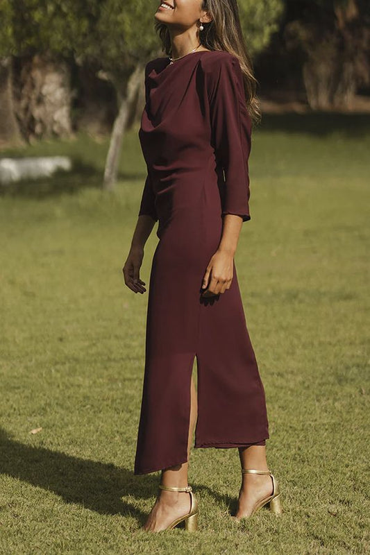 Vestido Bari Midi Berenjena