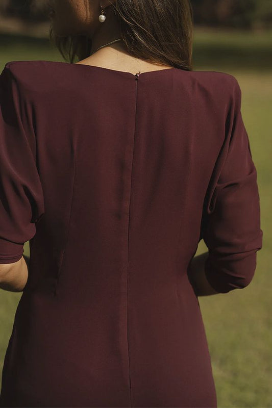 Vestido Bari Midi Berenjena