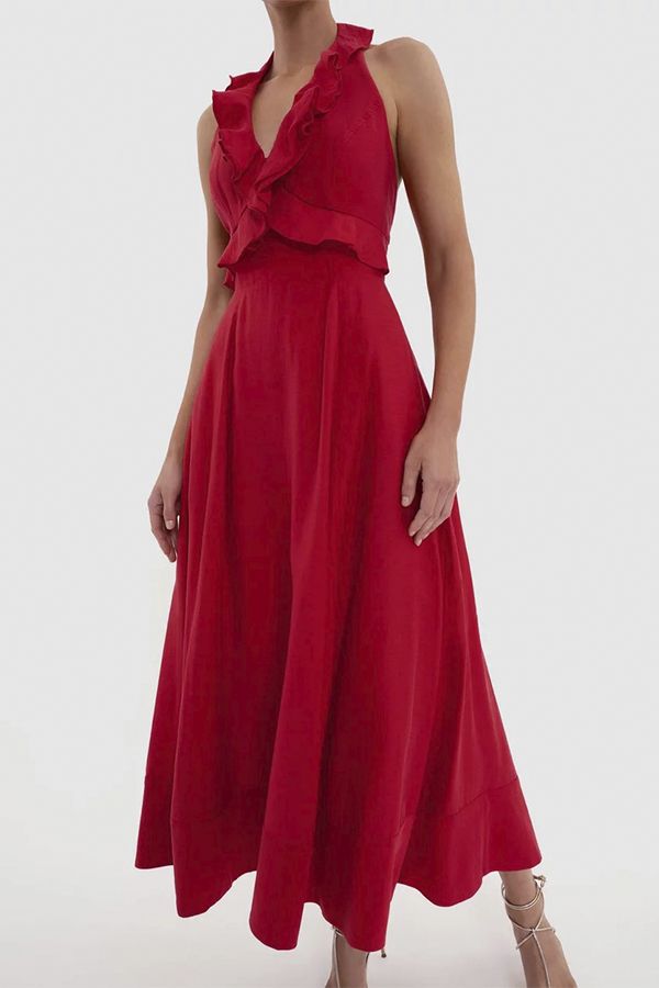 Vestido Simona Midi Cut Out Rojo