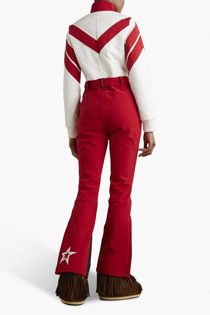 Traje de Esquí Frost Acolchado de Rayas Rojo