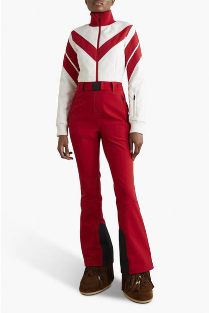 Traje de Esquí Frost Acolchado de Rayas Rojo