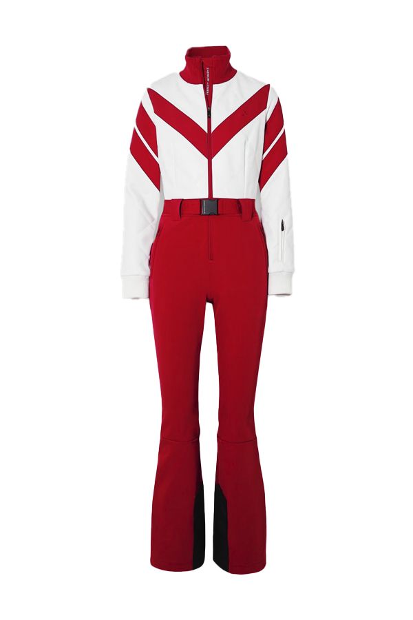 Traje de Esquí Frost Acolchado de Rayas Rojo