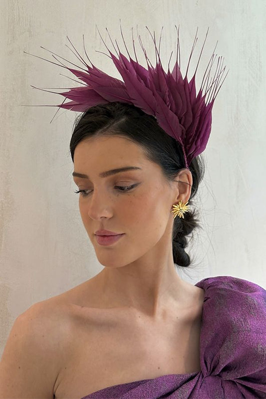 Diadema Avestruz Mini Vino