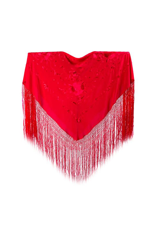 Mantón Seda Bordado Mediano