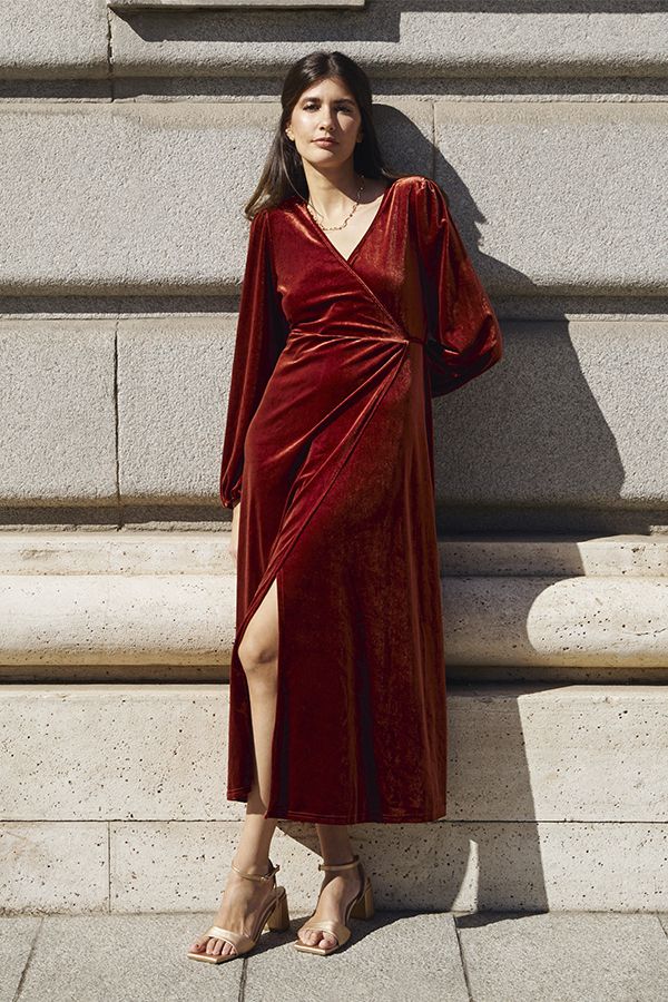 Vestido Cruzado Terciopelo