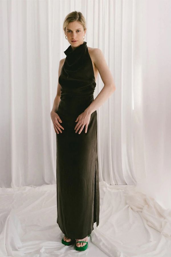 Vestido Nicole Cupro Chocolate