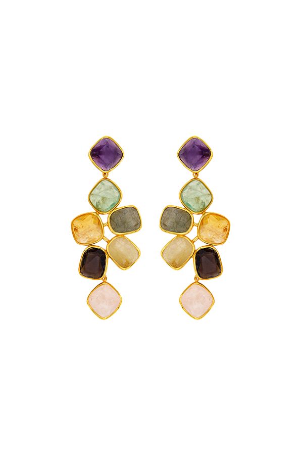 Pendientes Hydra Piedras Naturales Multicolor