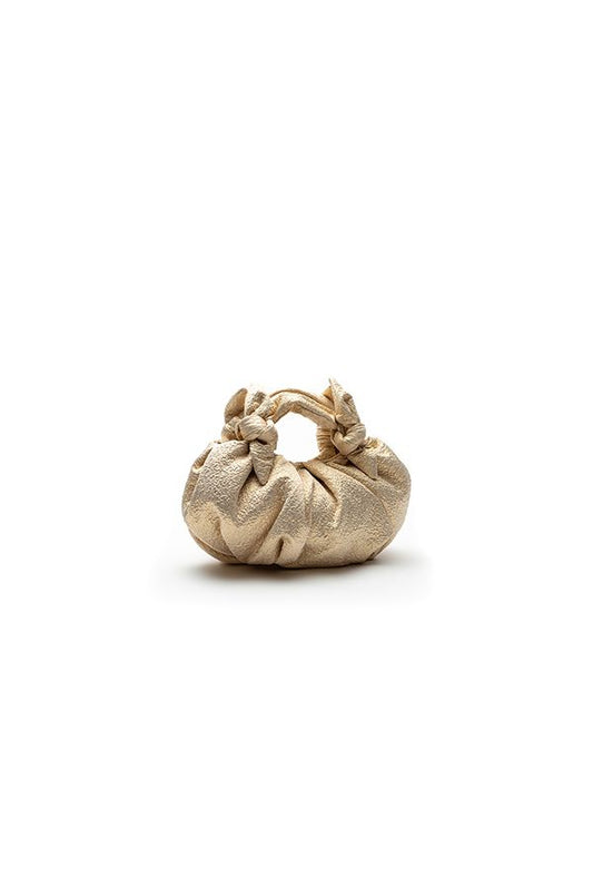 Bolso Bernatta Mini Beige Lamé