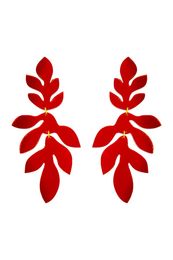 Pendientes Papiroga Maxi Rojo #6