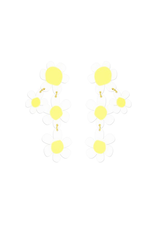 Pendientes Papiroga Maxi Flores Blancas