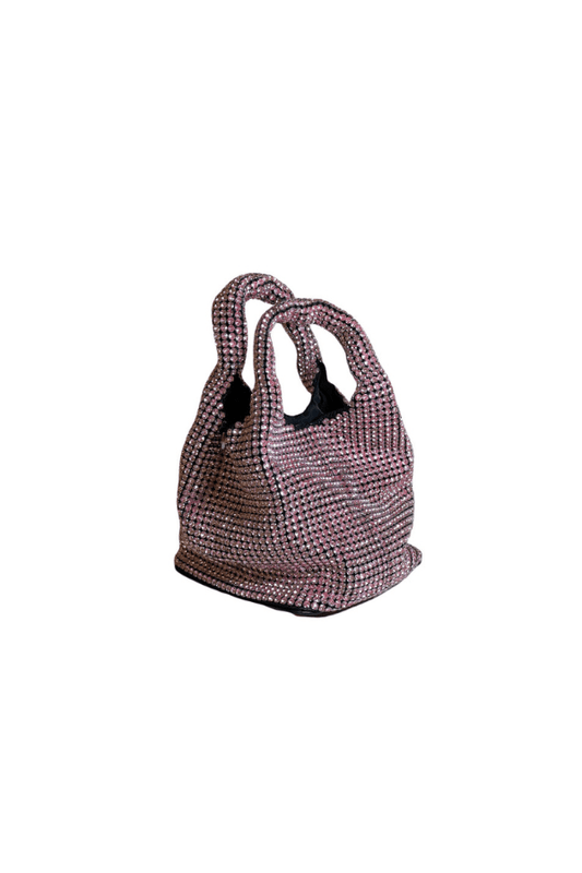 Bolso Rhinestone Hobo Rosa