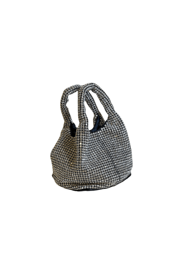 Bolso Rhinestone Hobo Plateado