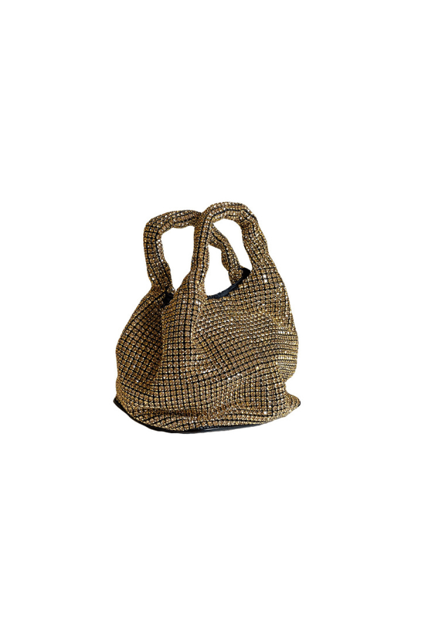 Bolso Rhinestone Hobo Dorado