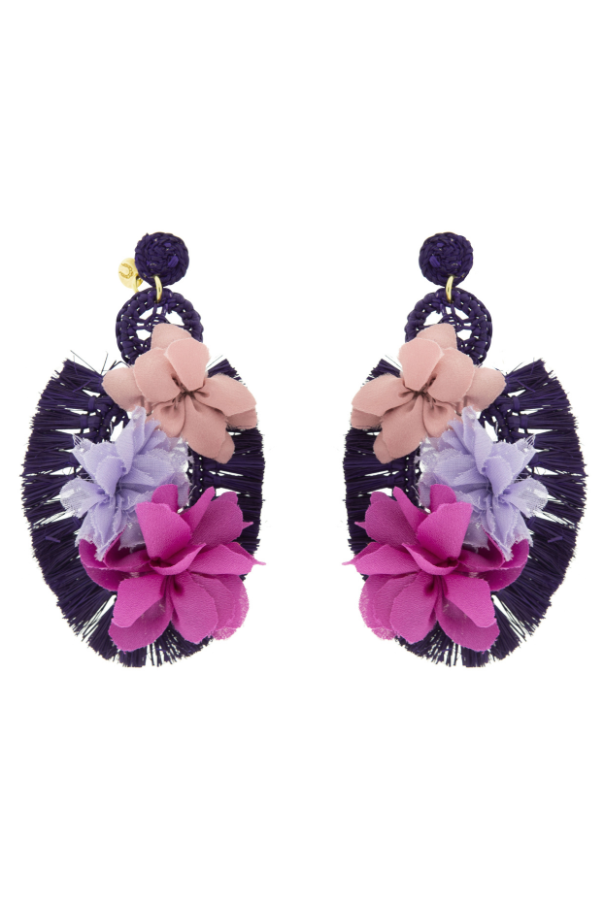 Pendientes Verbena Pipa Flores Violeta