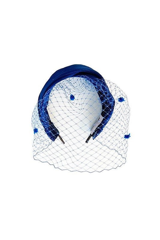 Diadema Turbante Cairo de Rafia con Velo