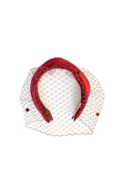 Diadema Turbante Cairo de Rafia con Velo