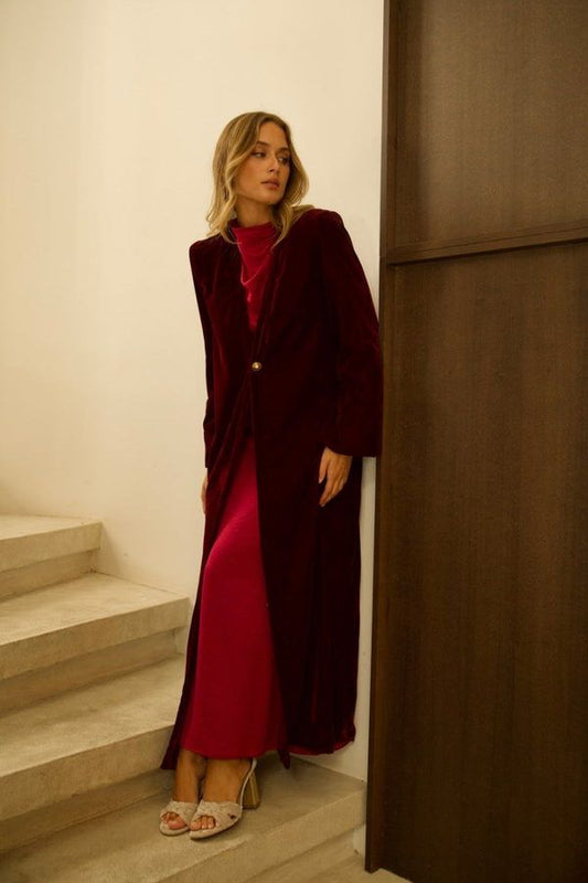 Kimono Terciopelo Burdeos