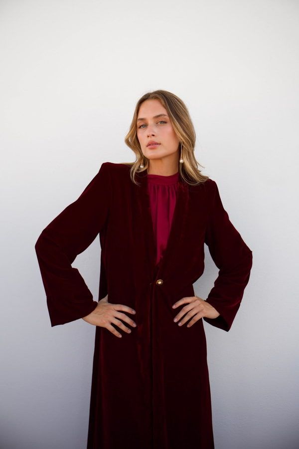 Kimono Terciopelo Burdeos