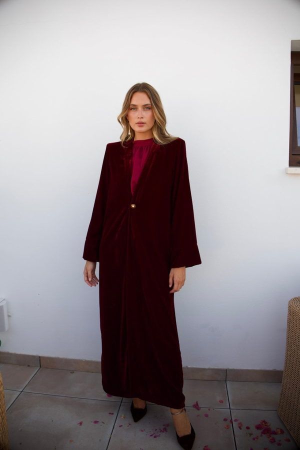 Kimono Terciopelo Burdeos