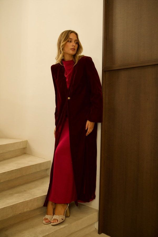 Kimono Terciopelo Burdeos
