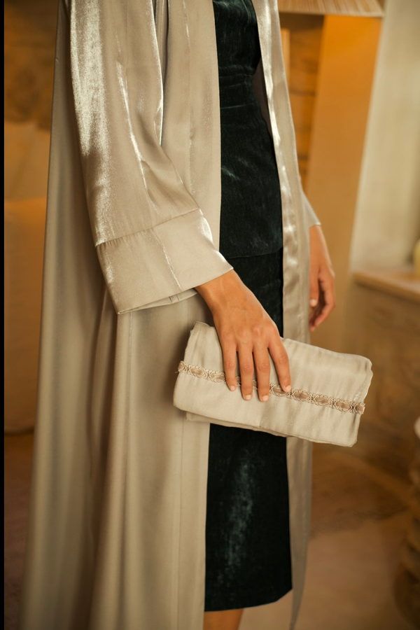 Kimono Satinado Gris