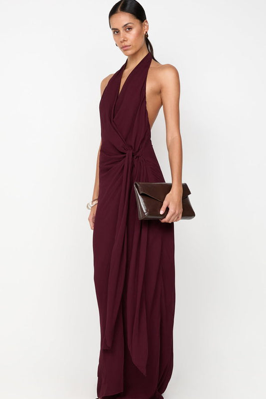 Vestido Soneva Halter Ciruela