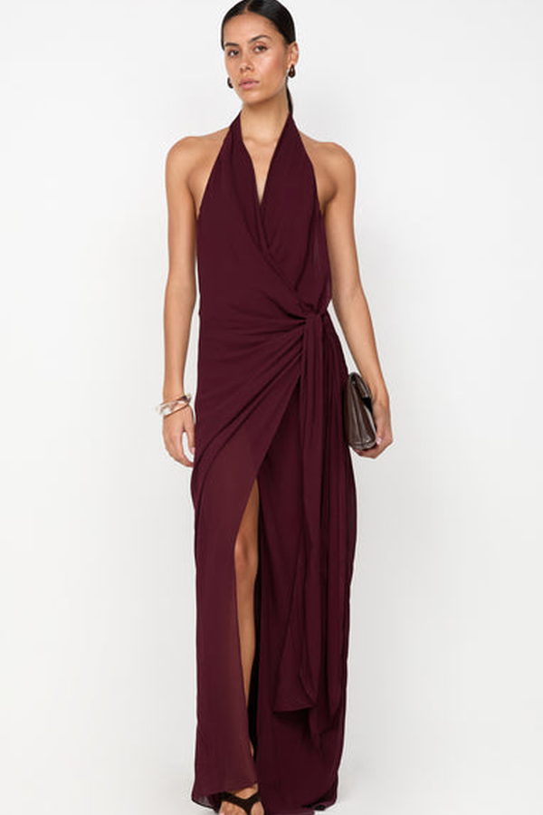 Vestido Soneva Halter Ciruela