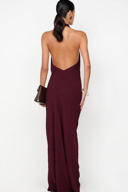 Vestido Soneva Halter Ciruela