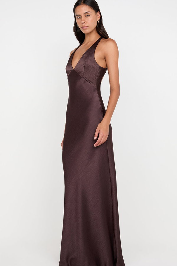Vestido Dreamer Satinado Chocolate