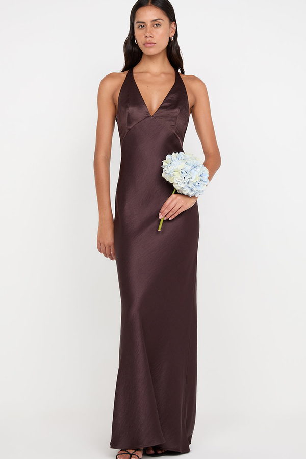 Vestido Dreamer Satinado Chocolate