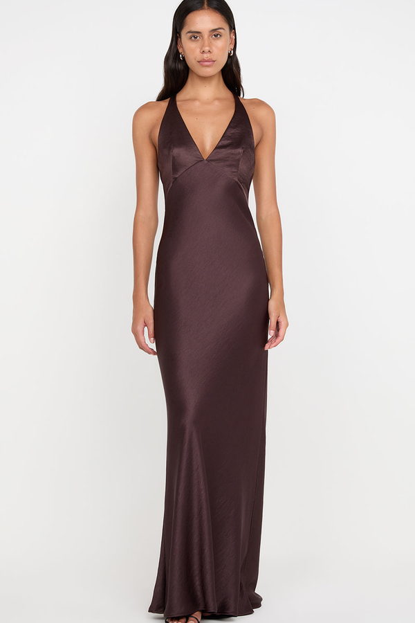 Vestido Dreamer Satinado Chocolate