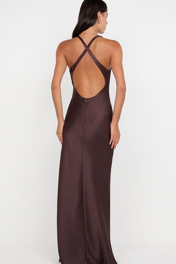 Vestido Dreamer Satinado Chocolate