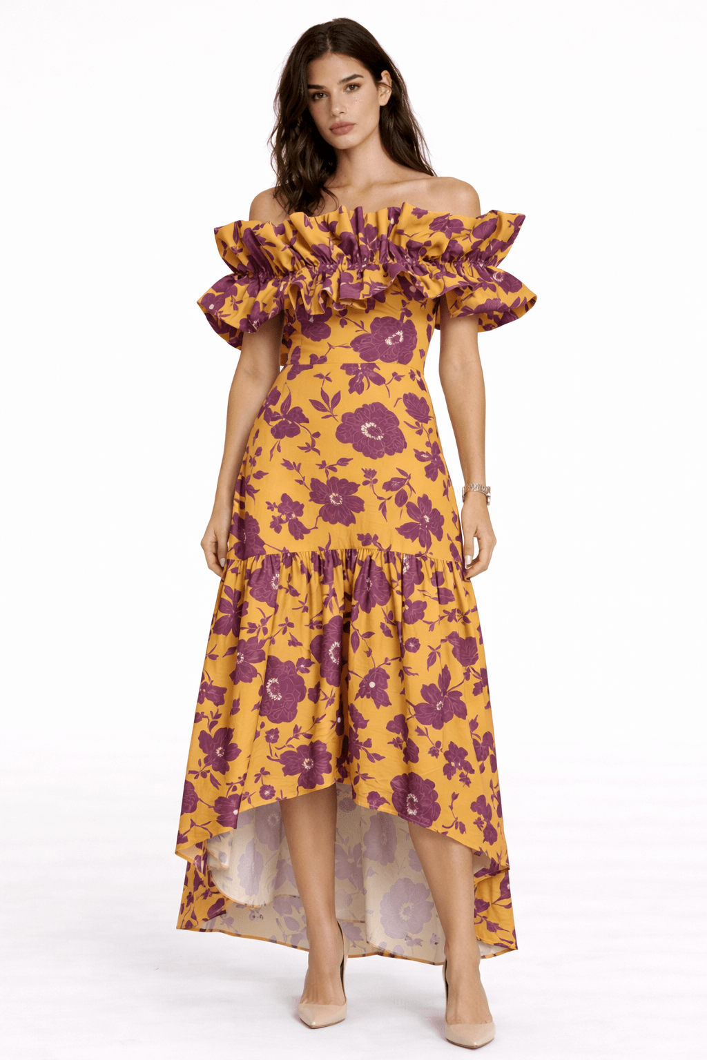 Vestido Sur Mostaza y Vino