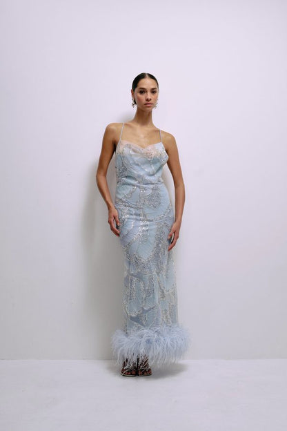 Vestido Shani Azul Pedrería