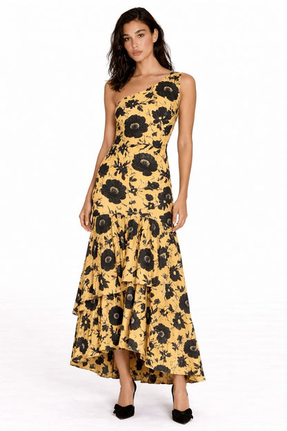 Vestido Margarita Mostaza y Negro
