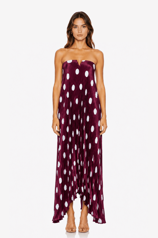 Vestido Black Tie Polka Wine